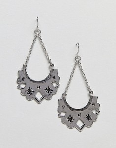 Серьги-подвески с вырезами ASOS - Серебряный