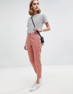 Льняные брюки-сигареты ASOS Tailored - Розовый