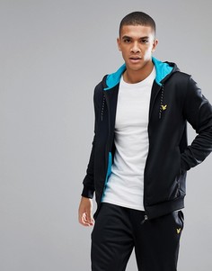 Худи черного цвета из флиса на молнии Lyle &amp; Scott Fitness Hill - Черный