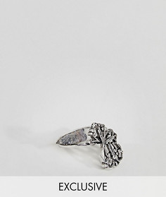 2 серебристых кольца с крестом DesignB эксклюзивно для ASOS - Серебряный