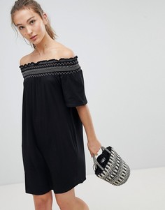 Пляжное платье с открытыми плечами New Look - Черный