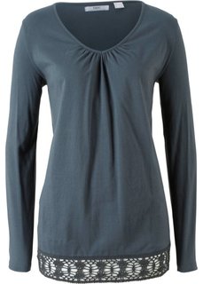 Футболка с длинным рукавом (темно-синий) Bonprix