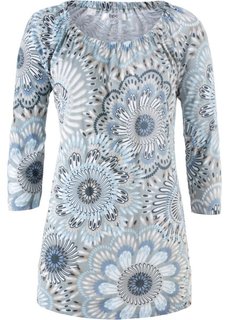 Футболка с рукавом 3/4 (серебристо-серый с рисунком) Bonprix