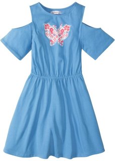 Платье с вырезами на плечах (голубой/белый) Bonprix