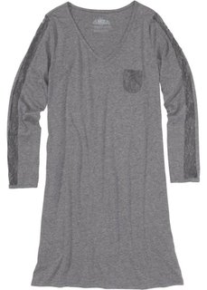 Ночная рубашка с кружевом (серый меланж) Bonprix