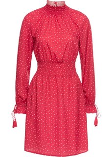 Платье с драпированной вставкой (красный/белый в горошек) Bonprix