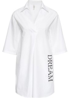 Платье-рубашка с принтом (белый) Bonprix