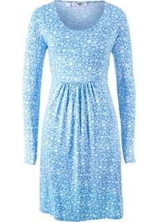 Платье с длинным рукавом (голубой в цветочек) Bonprix