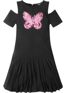 Платье с пайетками и вырезами в области плеч (черный) Bonprix