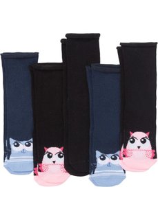 Носки женские с изображением животных (5 пар) (черный/темно-синий) Bonprix