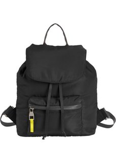 Рюкзак с накладными карманами (черный/зеленый лайм) Bonprix