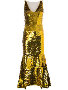 платье с пайетками  Oscar de la Renta