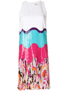 плиссированное платье с пайетками Emilio Pucci