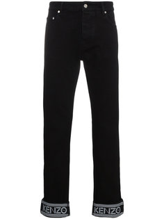 Turn Up Detail Logo Jeans Kenzo
