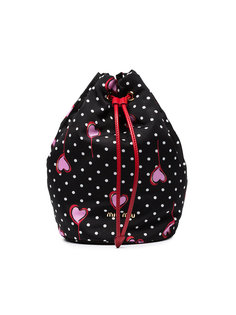 сумочка в горошек с принтом сердец Miu Miu