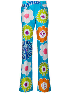 брюки с цветочным рисунком и стрелками Talbot Runhof