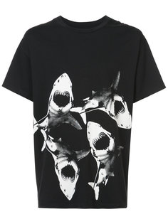 футболка с принтом в виде акул Amiri