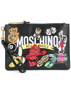 клатч с заплаткой с логотипом  Moschino