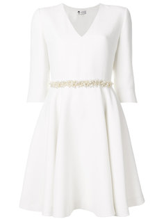 платье с V-образным вырезом и жемчужным поясом  Lanvin
