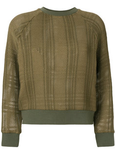patched tartan waffle knit sweatshirt Mr &amp; Mrs Italy
