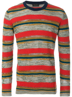 вязаный свитер с полосатым узором Roberto Collina