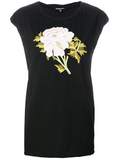футболка с вышитым пионом  Ann Demeulemeester