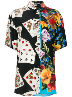 рубашка с принтом игральных карт Dolce &amp; Gabbana
