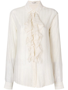 ruffled lurex stripe shirt Saint Laurent