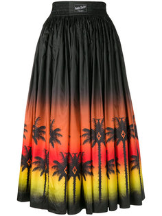 удлиненная юбка с принтом пальм Marcelo Burlon County Of Milan