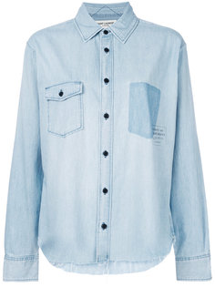 джинсовая рубашка с логотипом  Saint Laurent
