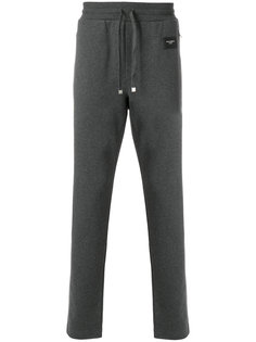 спортивные брюки узкого кроя с заплаткой с логотипом Dolce &amp; Gabbana