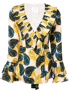 блузка с рисунком пейсли и оборками C/Meo