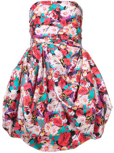 мини-платье с цветочным рисунком и драпированной юбкой Emanuel Ungaro