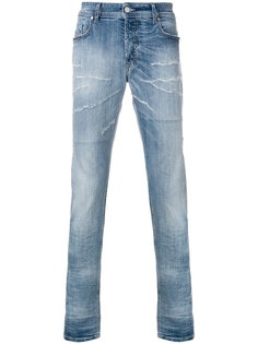 джинсы кроя слим с рваными деталями Diesel