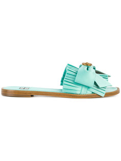 pleated bow flip-flops Fausto Puglisi