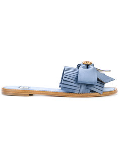 pleated bow flip-flops Fausto Puglisi