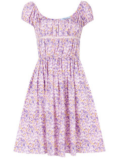 платье с квадратным вырезом и цветочным принтом  Blumarine