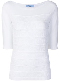топ с кружевом и короткими рукавами Blumarine