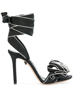 ruffle pearl stiletto sandals Casadei