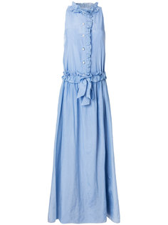 длинное платье с оборками  Lanvin