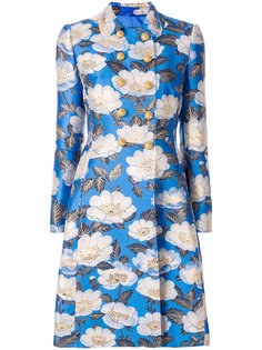 двубортное жаккардовое пальто с цветочным узором  Dolce &amp; Gabbana