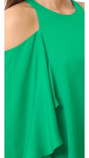 Halston Heritage Cold Shloulder Ruffle Dress