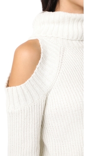 J.O.A. Cold Shoulder Turtleneck Sweater