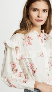 Rebecca Taylor Long Sleeve Maia Ruffle Top