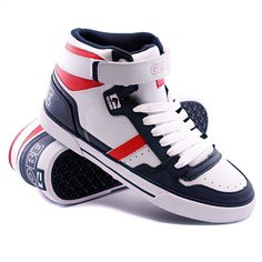 Кеды кроссовки высокие Globe Superfly-Vulcan White/Red/Navy