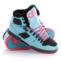 Кеды кроссовки утепленные женские Osiris Nyc 83 Shr Blue/Black/Pink