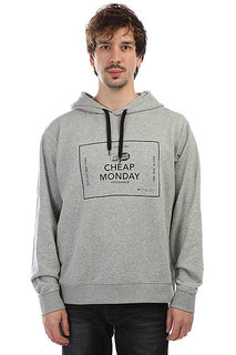 Толстовка классическая Cheap Monday Pullover Hood Box Logo Grey Melange