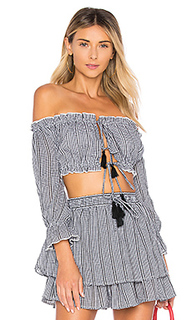 Укороченный топ с длинным рукавом sangria - MAJORELLE