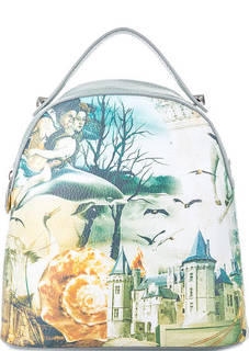 Кожаная сумка-рюкзак с пейзажным принтом Curanni