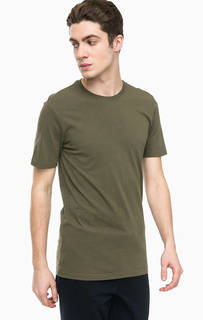 Хлопковая футболка цвета хаки United Colors of Benetton